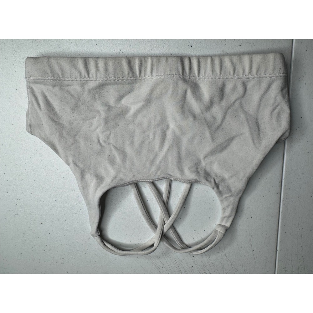 Athleta Girl Strappy Cross Back Sports Bra Light Grey Size Large L Kids Active